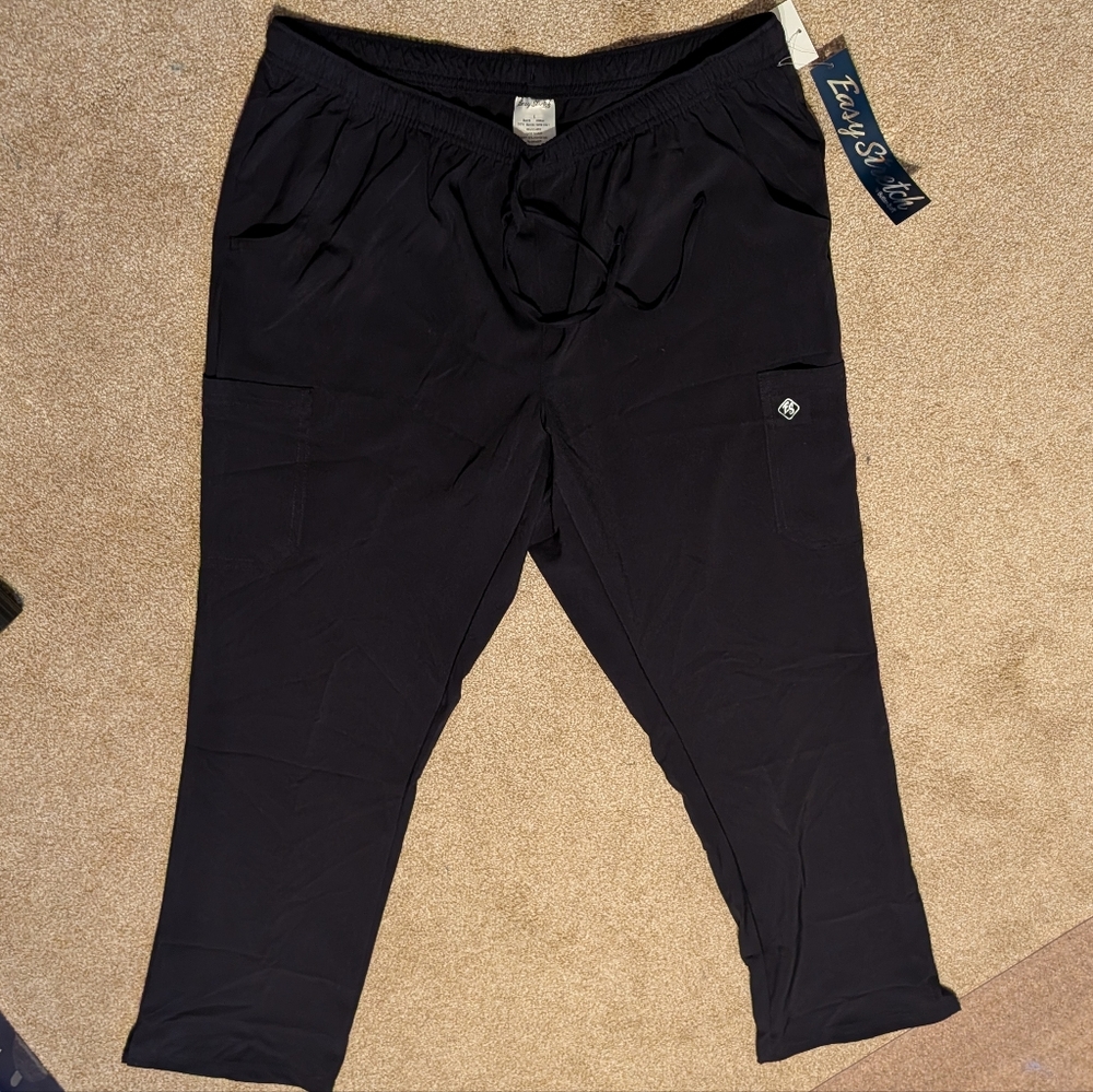 UA Easy STRETCH Eden Women's 4-Pocket Drawstring Scrub Pants Black Large NWT
